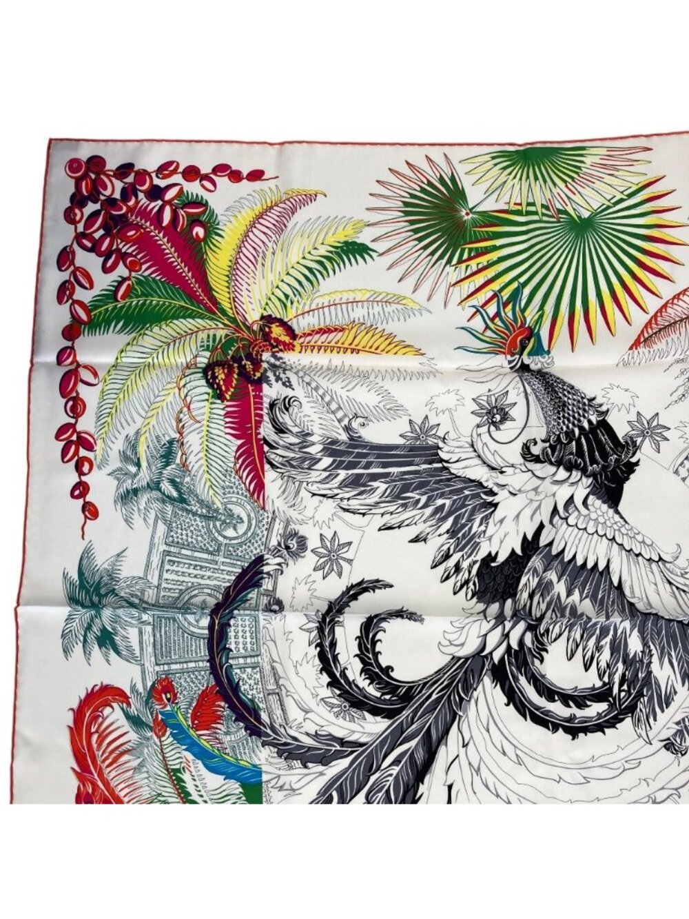 Hermes Carre 90 Mythiques Phoenix Silk Scarf White Multicolor - Picture 2 of 10